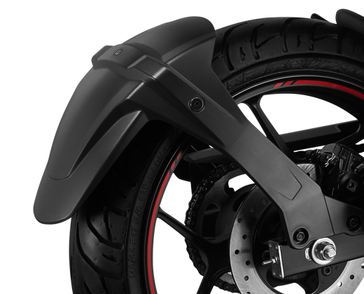 Rear Tyre Hugger has been added to enhance the sporty appeal of the motorcycle.